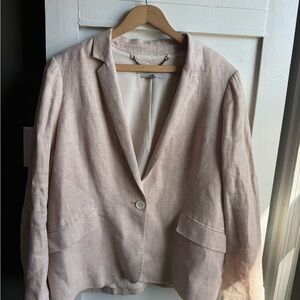 Women’s Hobbs London Tan Linen Blazer Sz 12